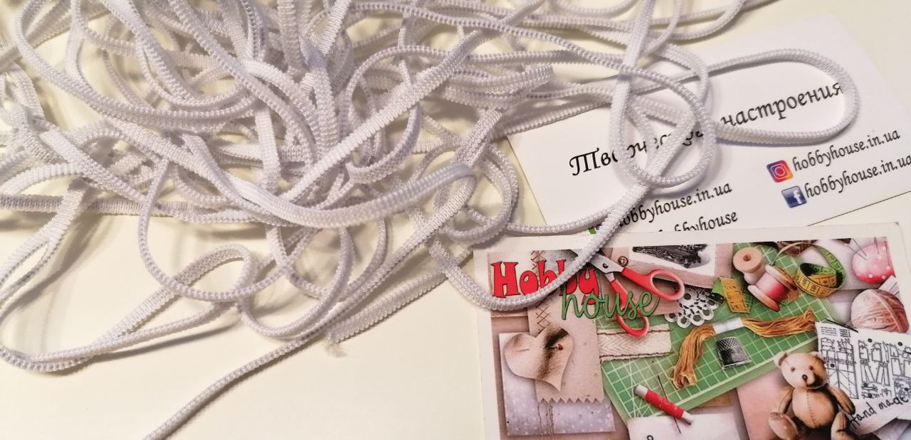 Резинка біла 3 мм арт 0218 - Зображення 2