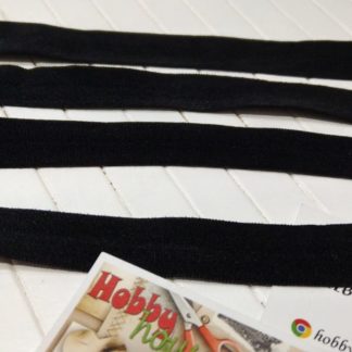 Бейка-резинка матовая черная 2 см арт 0265