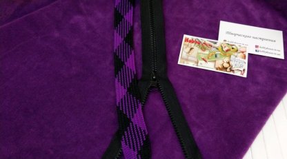 Велюр (бавовна) фіолетовий арт 1491 - Зображення 2