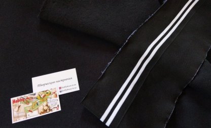 Манжет (подвяз) акриловый черный с белыми полосками 16х153 см арт 0811 - Зображення 3