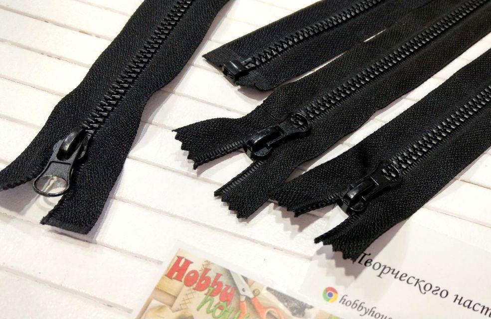 Молния трактор длинный зуб черный 80 см арт 1474 - Зображення 2