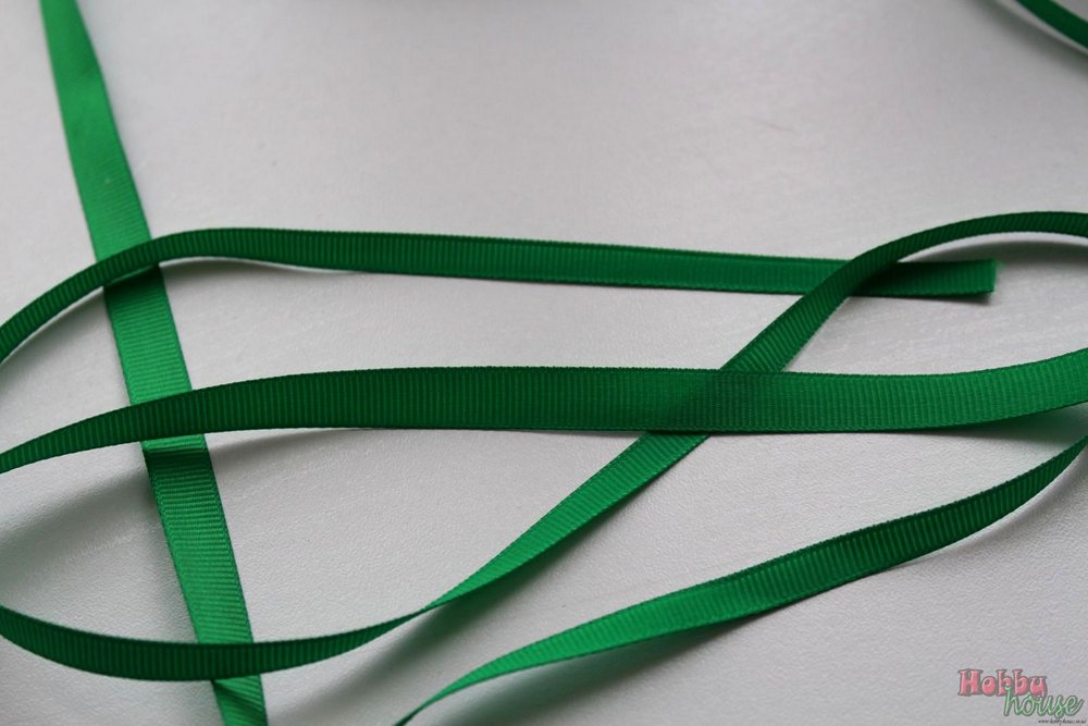 Стрічка репсова зелена 6 мм арт 0290