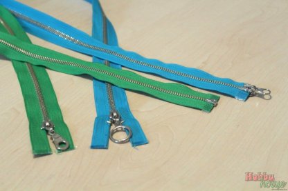 Молния металл с покрытием зеленая 1 бегунок 90 см арт 0397