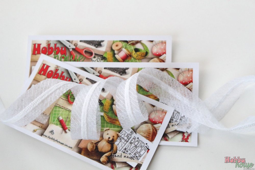 Лента нитепрошивная (формбанд) белая 1,5 см арт 841