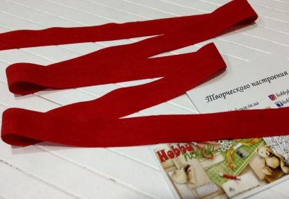 Бейка-резинка матова червона 2 см арт 0250