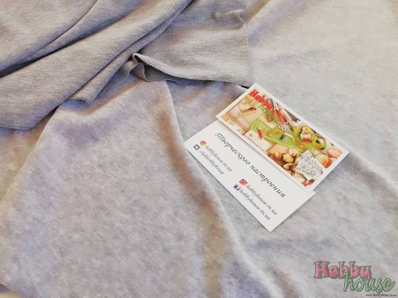 Велюр (бавовна) сірий меланж арт 1079