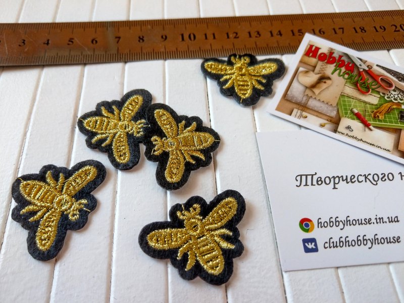Аппликация пчелы золото маленькие арт 1239