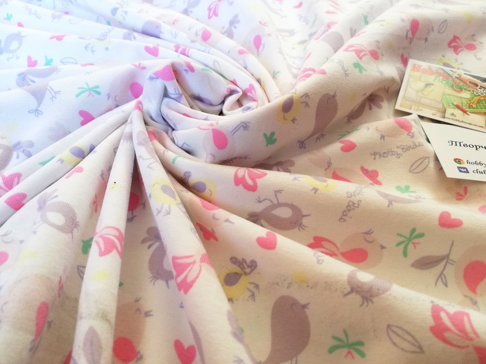 Стрейч-кулір Pretty Birds 180 см  арт 1375