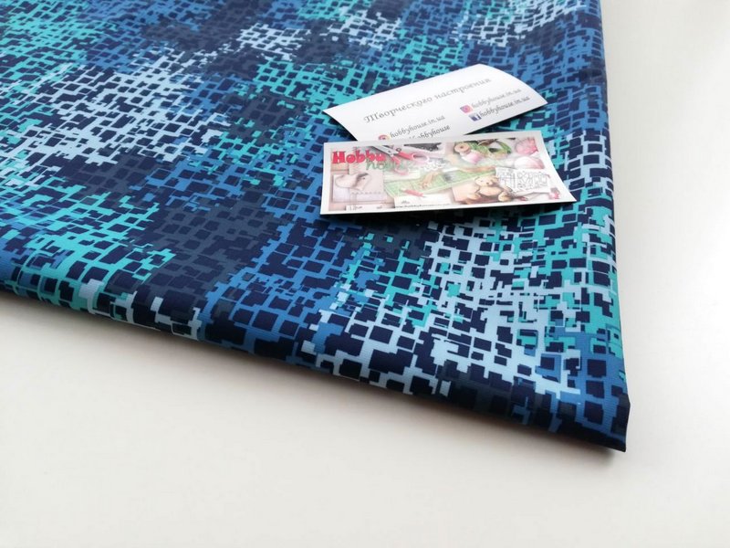 Плащевка Аляска синий пиксель 150 см - Зображення 2