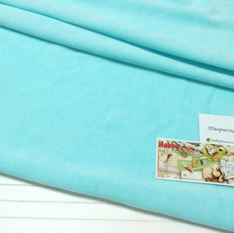 Велюр (бавовна) блакитний ментол арт 0148