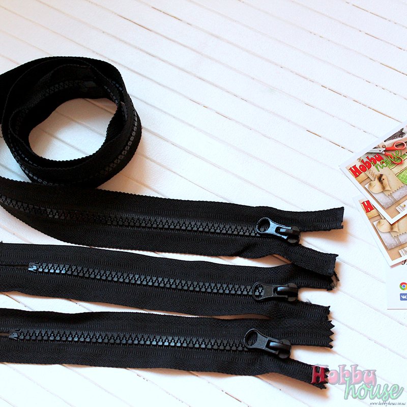 Молния трактор черная 15 см арт 0005