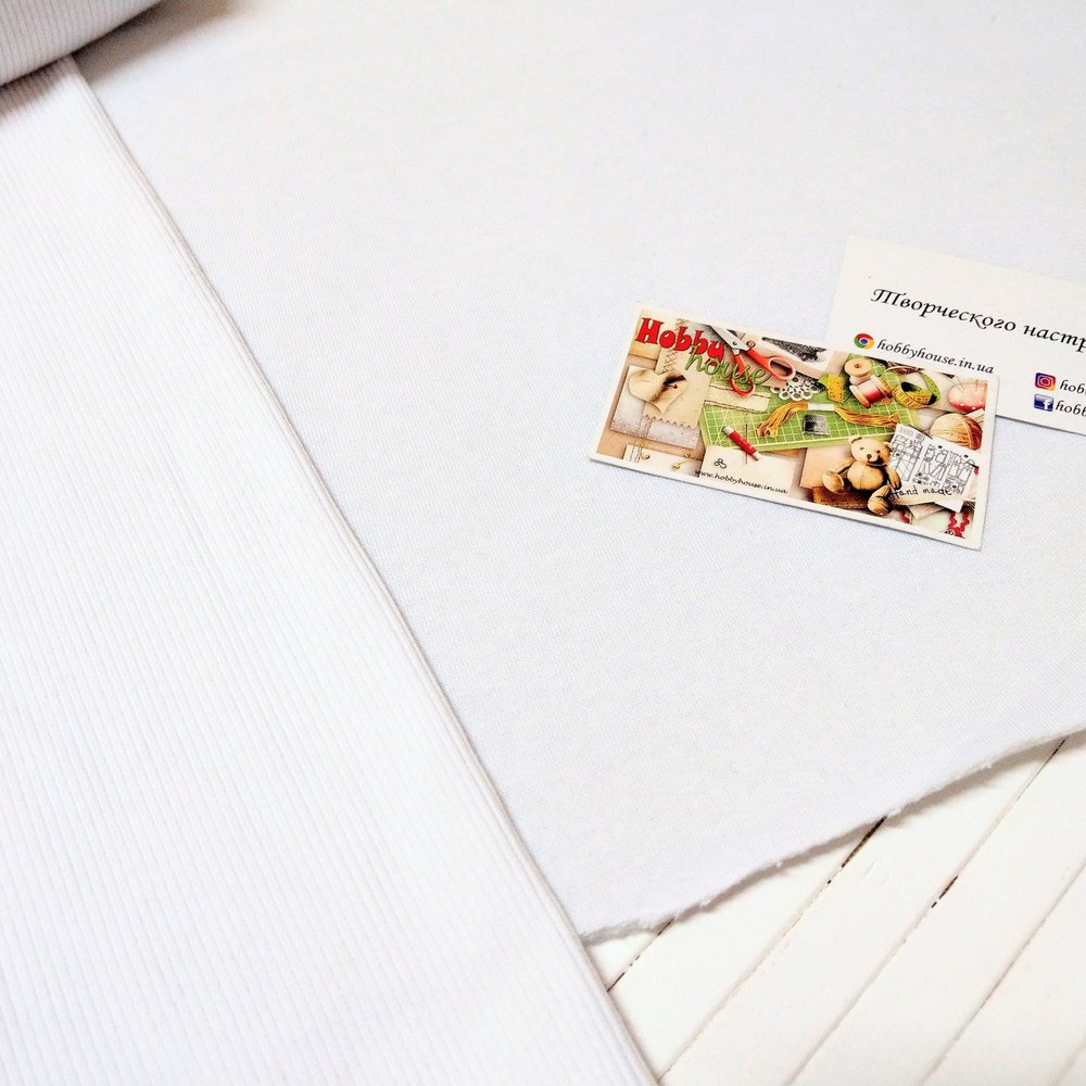 Футер 3-нитка с начесом, белый арт 0136 - Зображення 2