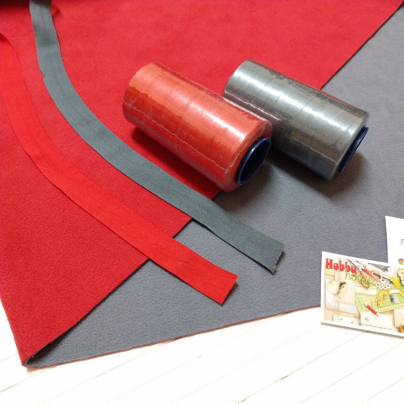 Флис двусторонний, красно-серый арт 0155 - Зображення 3