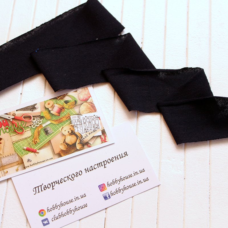 Бейка трикотажна кулір 35 мм, темно-синя арт 0280