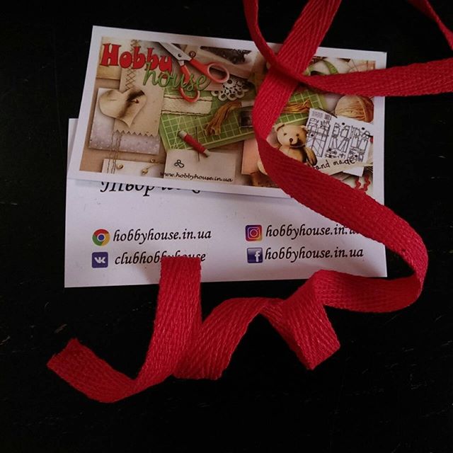 Кіперна стрічка 1 см бавовна, червоний арт 0406