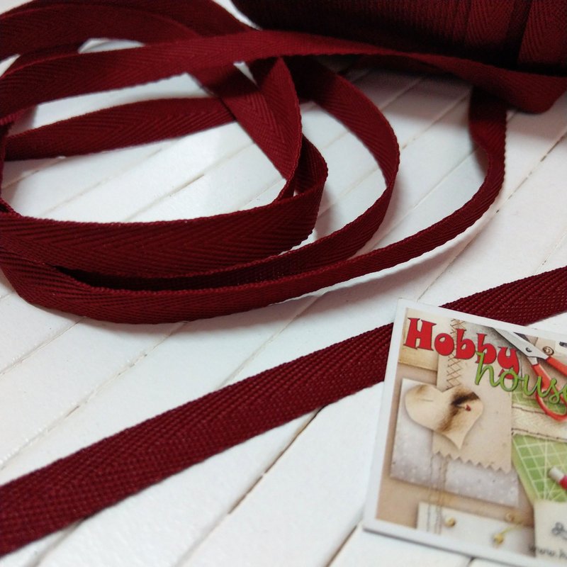 Кіперна стрічка 1 см 522 бордовий (№12) 0422