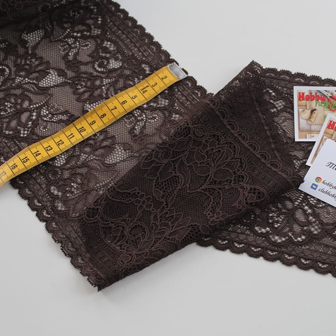 Стрейч-кружево коричневое 606-К 16,5 см арт 0672