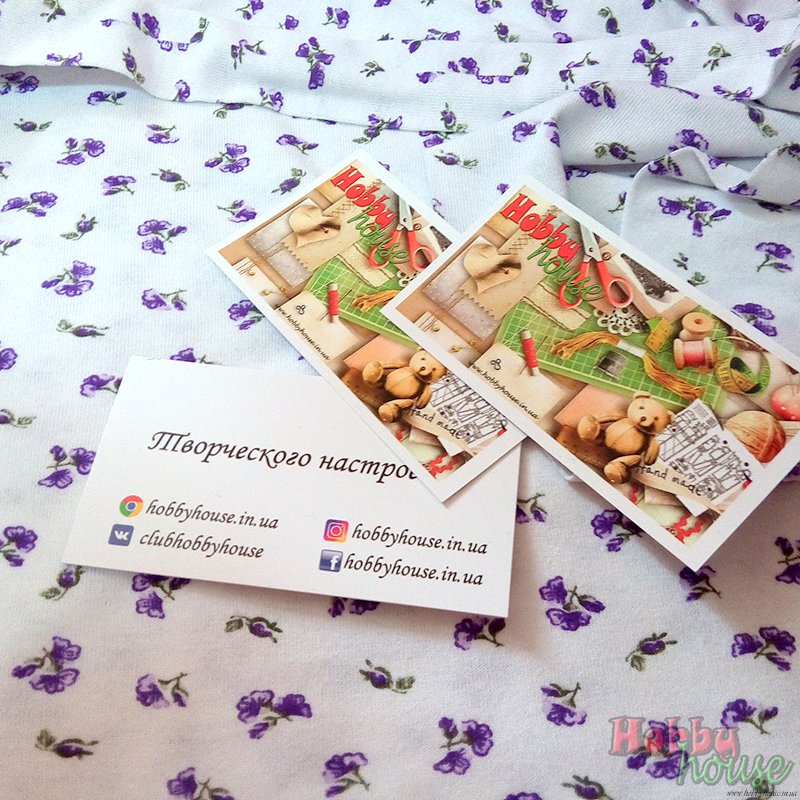 Кулір 100% бавовна "Фіолетові квіти на білому" арт 0806