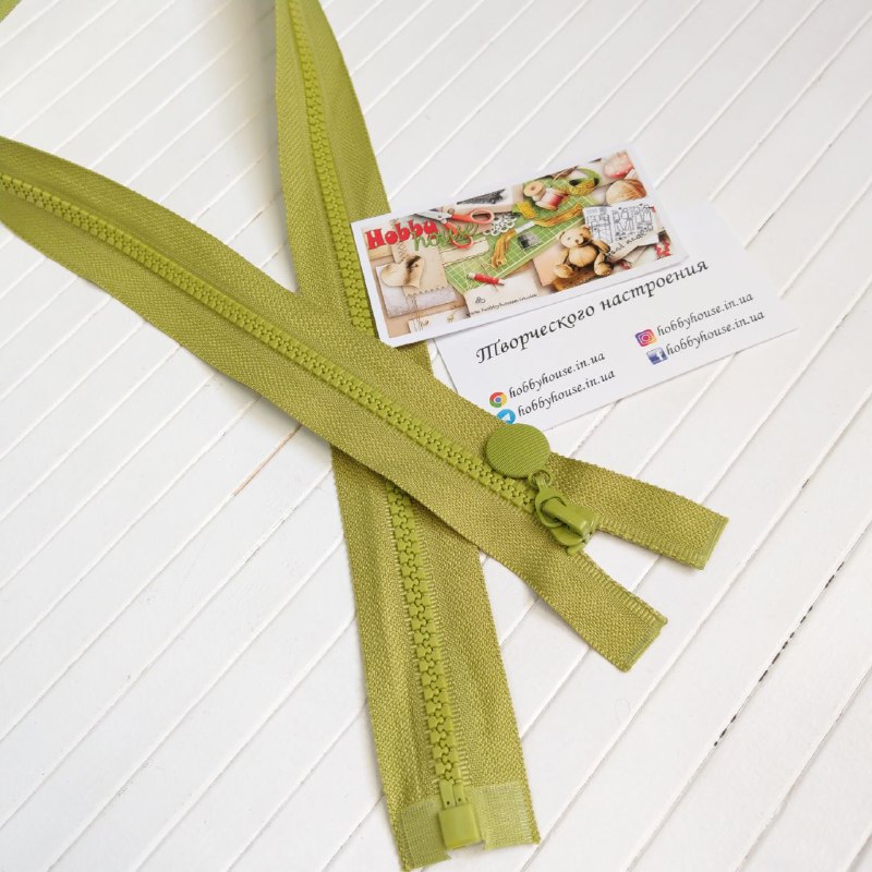 Молния трактор 80 см олива с круглым пуллером арт. 0857 - Зображення 2