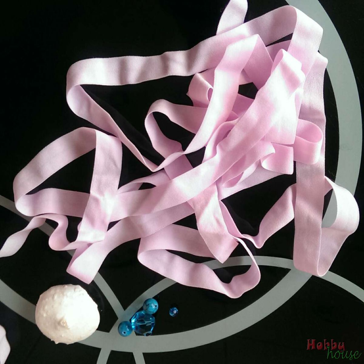 Бейка-резинка матовая розовая 1,5 см арт 1082