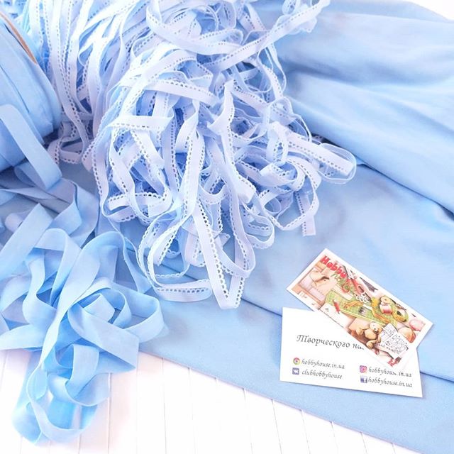 Резинка светло-голубая ажурная арт 1252 - Зображення 3