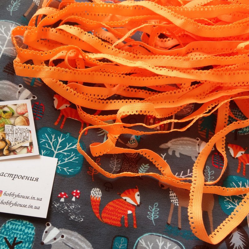 Резинка оранжевая ажурная арт 1253 - Зображення 2