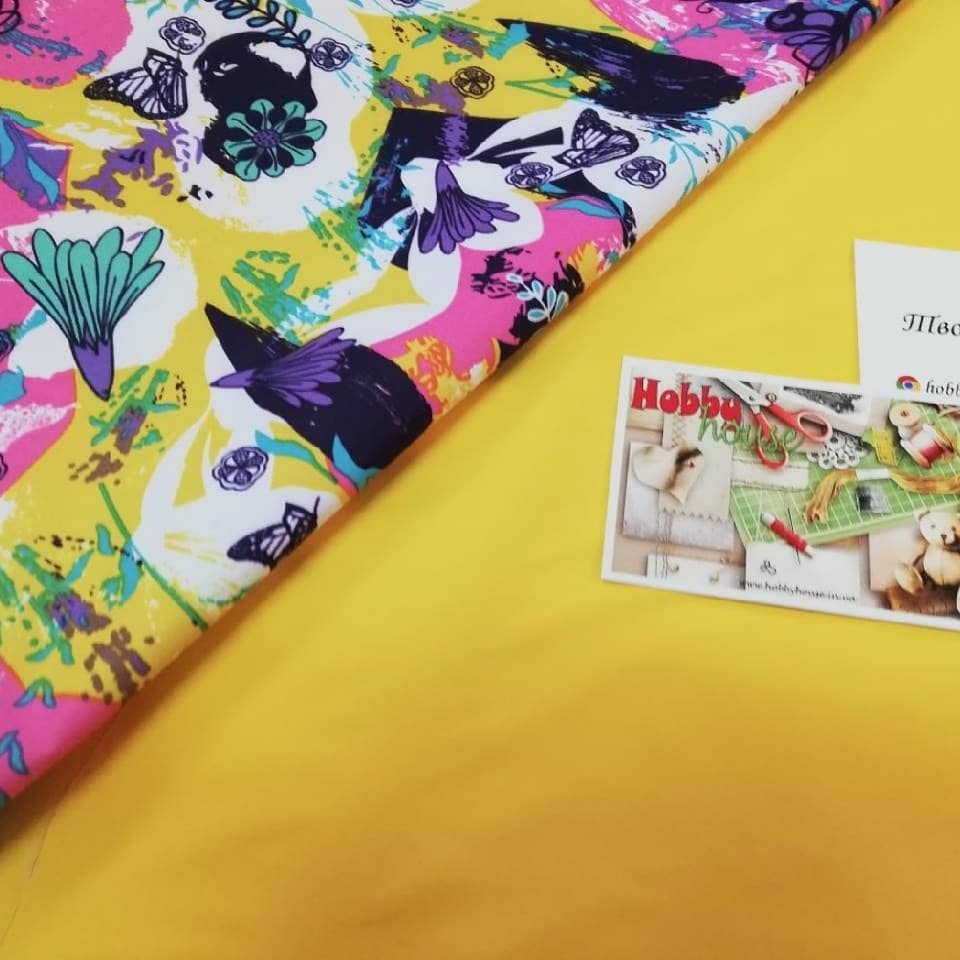 Плащевка Аляска желто-фиолетовая арт 1462 - Зображення 3