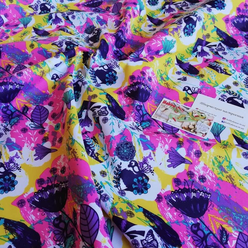 Плащевка Аляска желто-фиолетовая арт 1462 - Зображення 4