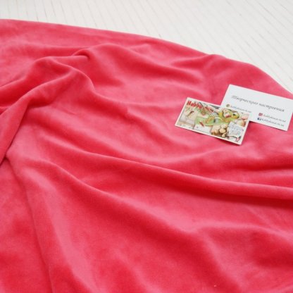 Велюр (бавовна) рожевий корал арт 1495