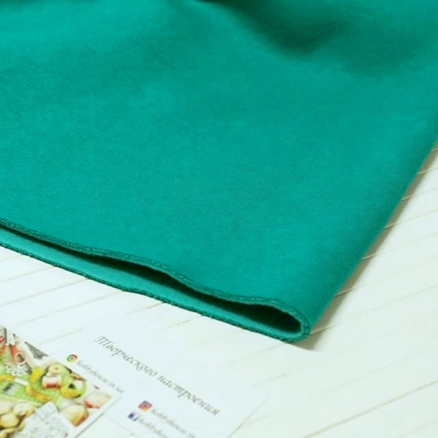 Футер 3-нитка с начесом зеленая бирюза 180 см