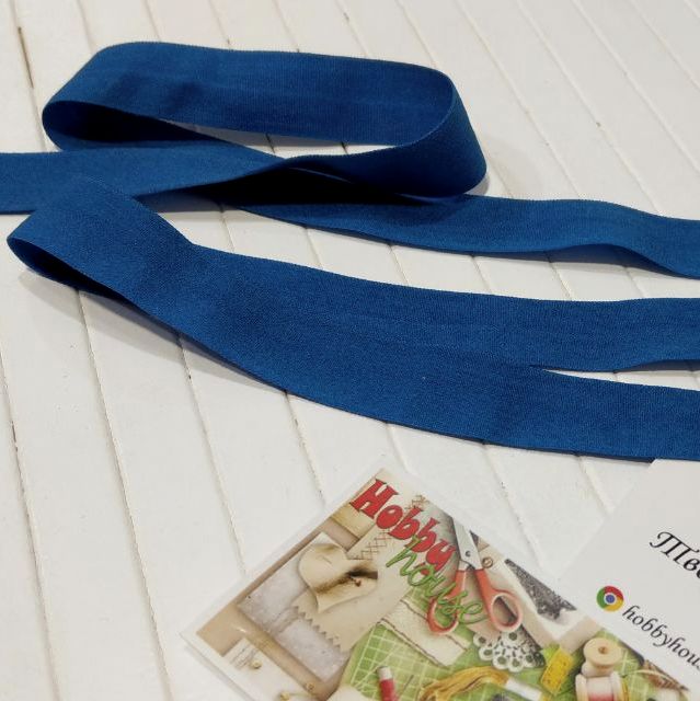 Бейка-резинка матовая 2см темная бирюза арт 0257