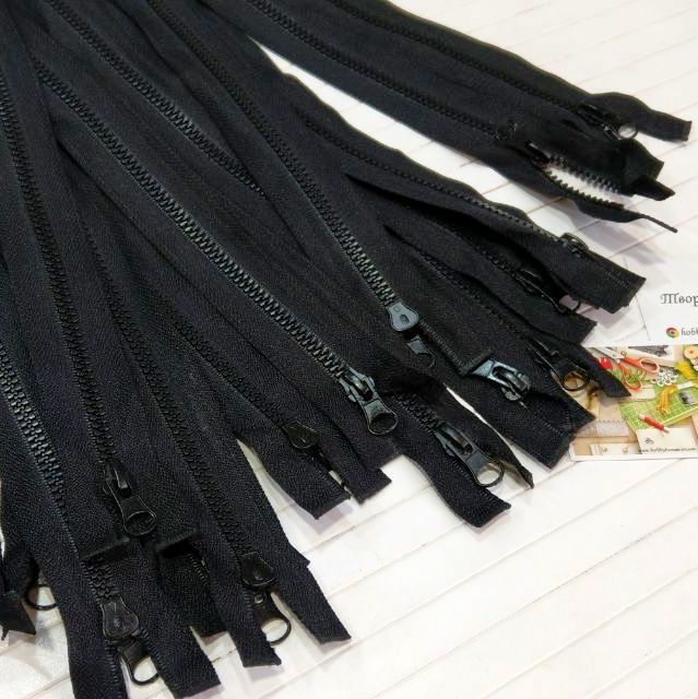 Молния трактор длинный зуб черный 80 см арт 1474 - Зображення 4