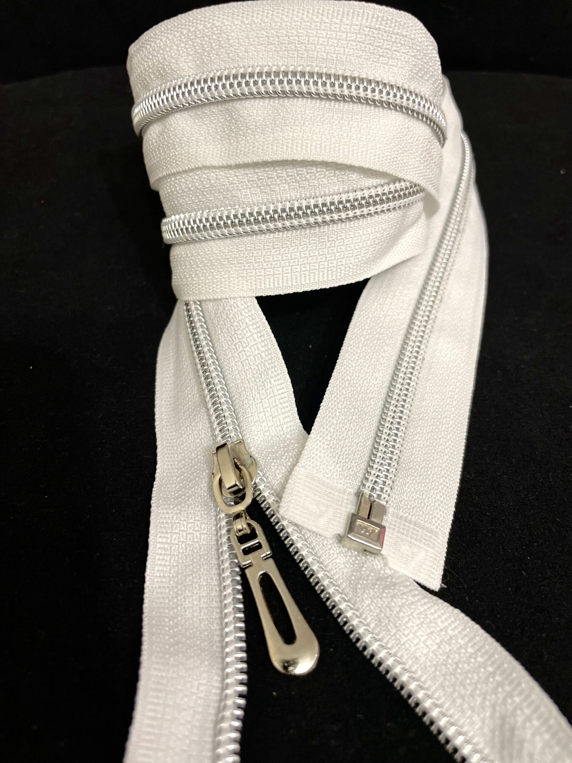 Молния белая спираль сильвер серебро 80 см арт 0954