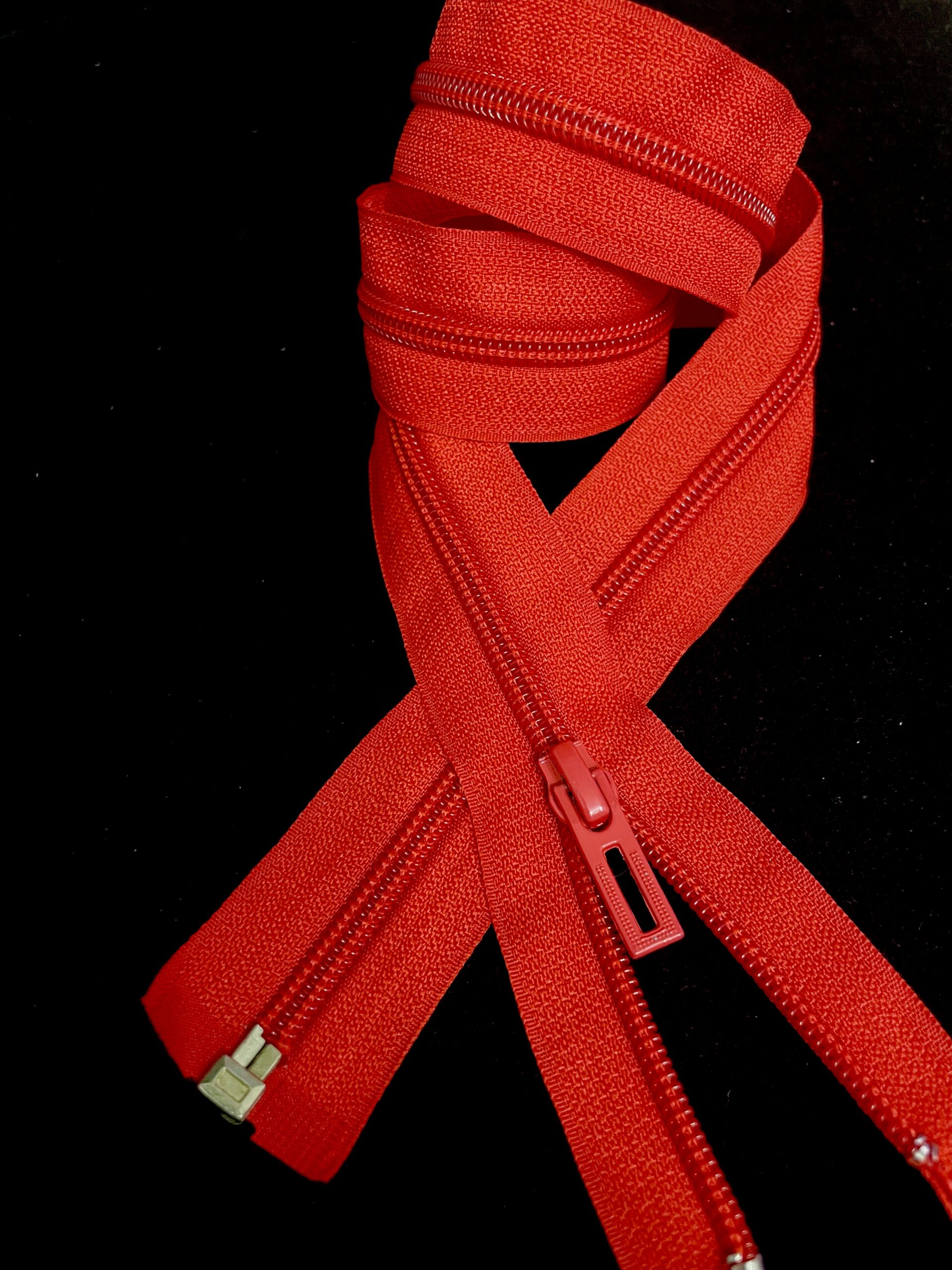 Молния спираль разъемная красный 80 см арт 0386