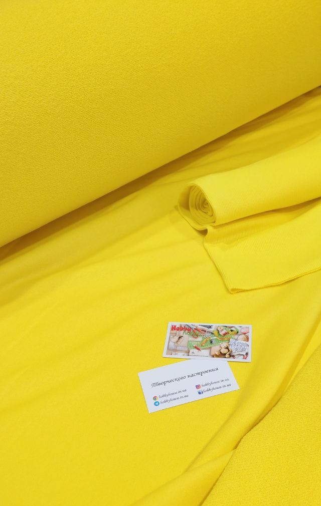 Футер 3-нитка з еластаном петля, лимонний жовтий арт 0130