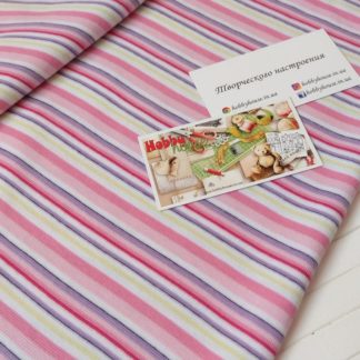 Рибана розовая полоска арт 0093