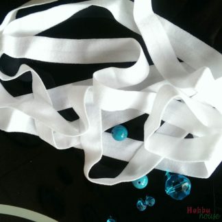 Бейка-резинка матовая белая 1,5 см арт 0239