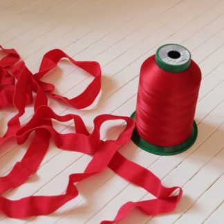 Бейка-резинка матовая красная 1,5 см арт 0243