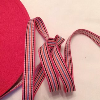 Лента репсовая малиновая полосатая арт 0285