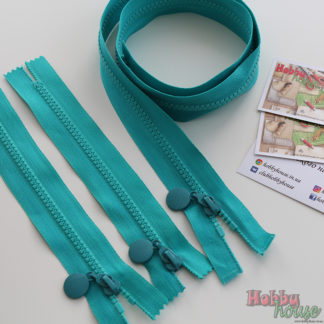 Молния трактор 18 см темная мята с круглым пуллером арт 0308