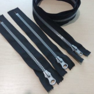 Молния трактор 80 см черная с серым зубом арт 0315