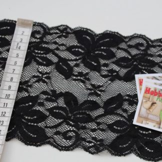 Кружево стрейч черное 14,5 см арт 0468