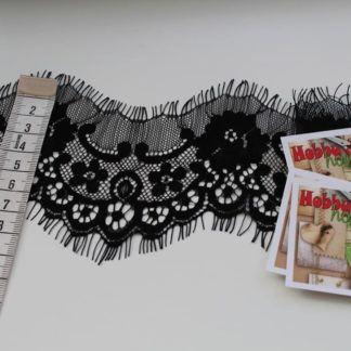 Кружево черное НЕ стрейч 6,5 см арт 0470