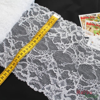 Стрейч-кружево белое 331-К 20 см арт 0661