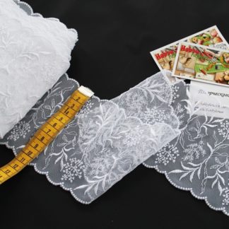 Стрейч-кружево белое 422-К 11 см арт 0663