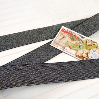 Резинка черное серебро.  Ширина  3 см. арт 0765