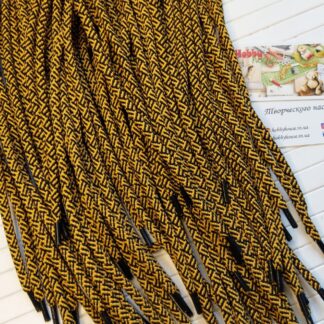 Шнур круглий жовто-чорна діагональ арт 0800