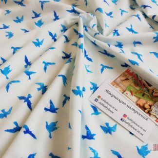 Стрейч-кулір "Блакитні пташки" 160 см арт 1167