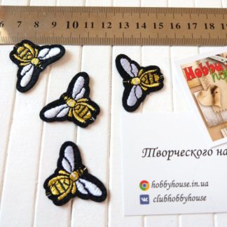 Аппликация пчелы золото+белый маленькие арт 1240