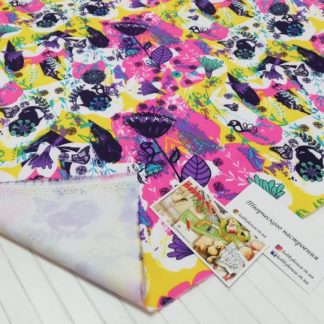 Плащевка Аляска желто-фиолетовая арт 1462